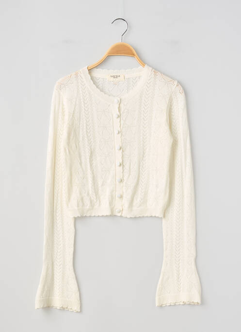 Gilet manches longues coupe cintrée blanc LOUNGE femme