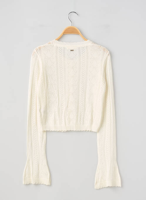 Gilet manches longues coupe cintrée blanc LOUNGE femme