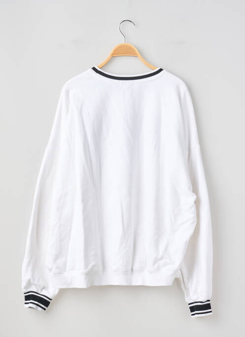 Sweat-shirt sérigraphie floquée manches longues blanc GARAGE femme