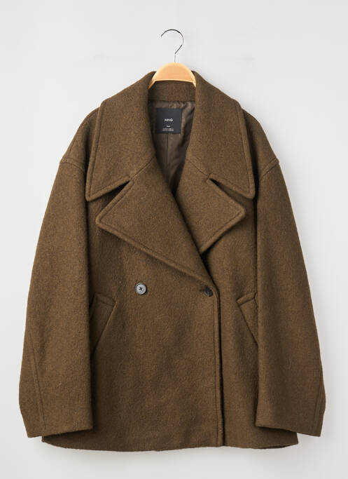Manteau court coupe droite sans capuche vert MANGO femme