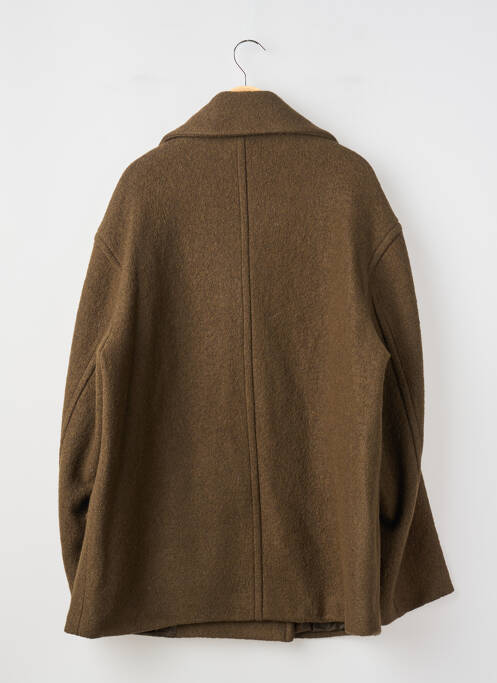 Manteau court coupe droite sans capuche vert MANGO femme