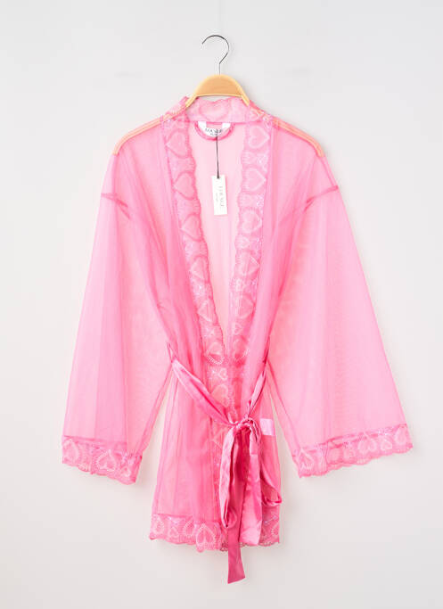 Déshabillé manches longues rose LOUNGE femme