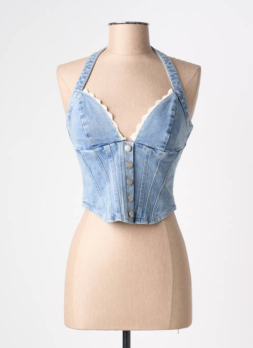 Top stretch sans manche bleu OH POLLY femme