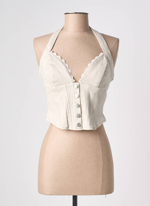 Top stretch sans manche beige OH POLLY femme