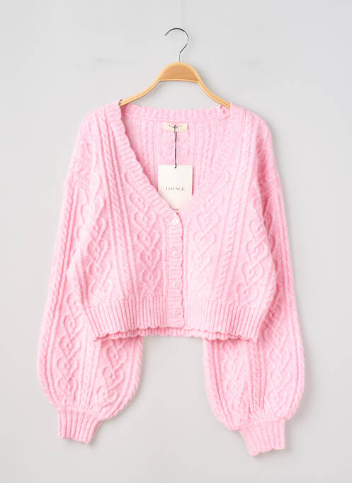 Gilet manches longues rose LOUNGE femme