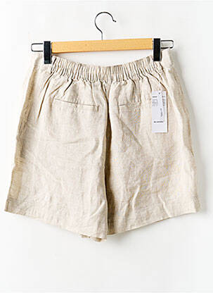 Short fermeture zippée sous rabat boutonné beige CAMAIEU femme
