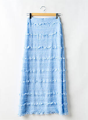 Jupe mi-longue coupe droite bleu OH POLLY femme