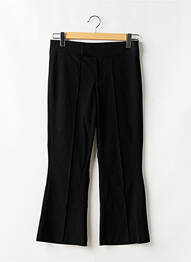 Pantalon droit fermeture zippée sous rabat boutonné noir GINA TRICOT femme