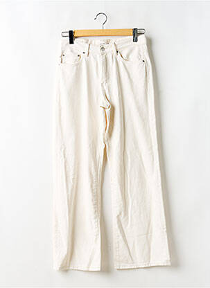 Pantalon droit fermeture zippée sous rabat boutonné blanc PERFECT MOMENT femme