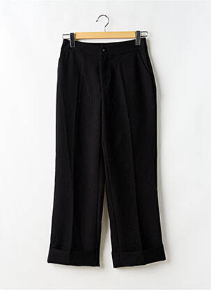 Pantalon droit fermeture zippée sous rabat boutonné noir ORAIJE femme
