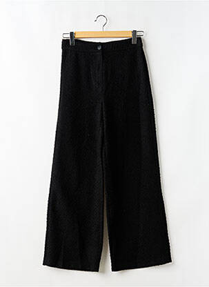 Pantalon droit fermeture zippée sous rabat boutonné noir MORGAN femme