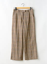 Pantalon droit fermeture zippée sous rabat avec crochet beige MOLLY BRACKEN femme