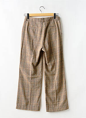 Pantalon droit fermeture zippée sous rabat avec crochet beige MOLLY BRACKEN femme