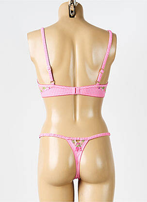 Ensemble lingerie bretelles élastiquées ajustables rose LOUNGE femme