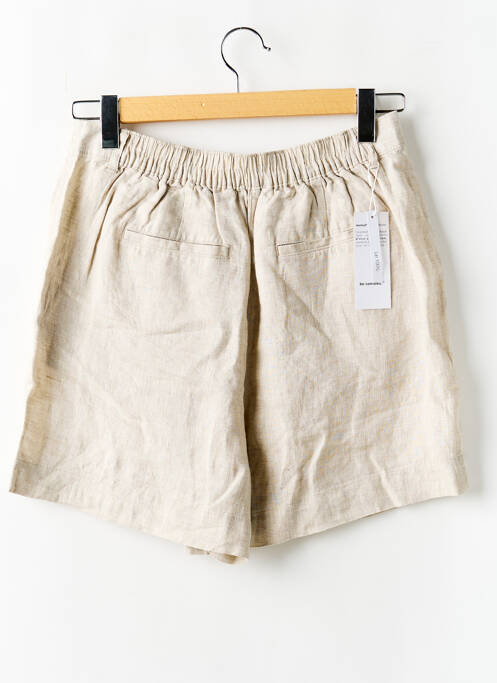 Short fermeture zippée sous rabat boutonné beige CAMAIEU femme