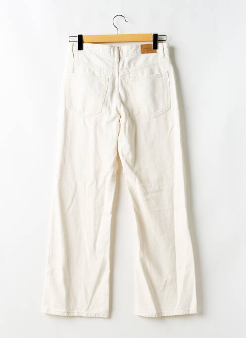 Pantalon droit fermeture zippée sous rabat boutonné blanc PERFECT MOMENT femme