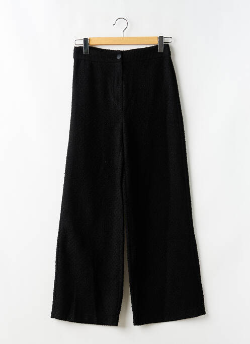 Pantalon droit fermeture zippée sous rabat boutonné noir MORGAN femme
