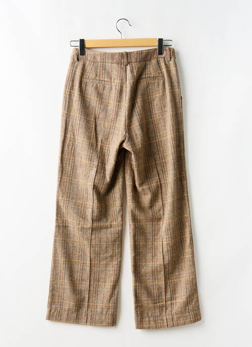 Pantalon droit fermeture zippée sous rabat avec crochet beige MOLLY BRACKEN femme