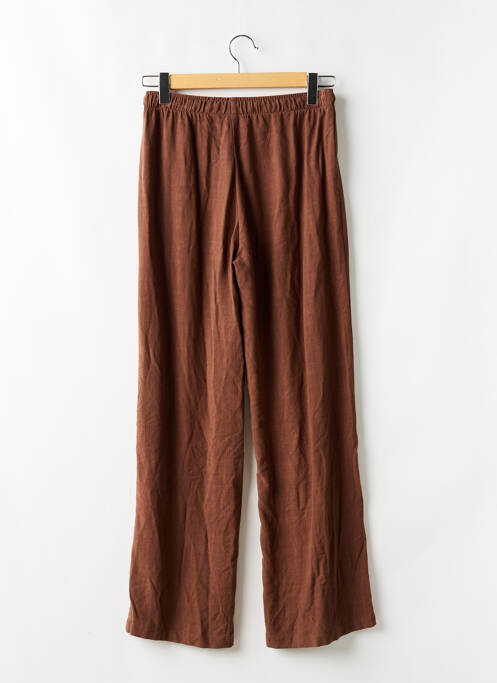 Pantalon droit taille élastique marron STRADIVARIUS femme