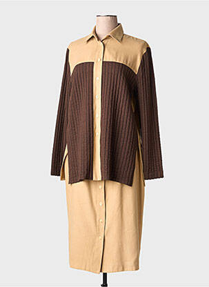 Ensemble jupe fermeture boutonnée sur le devant beige CHARLES GUITARD femme