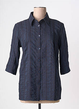 Chemisier coupe cintrée manches 3/4 bleu GRIFFON femme