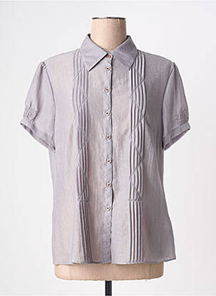 Chemisier coupe droite manches courtes gris EL INTERNATIONALE femme