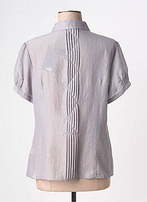 Chemisier coupe droite manches courtes gris EL INTERNATIONALE femme