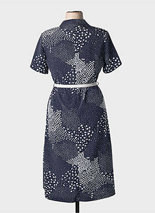 Robe mi-longue imprimé fantaisie manches courtes bleu GRIFFON femme