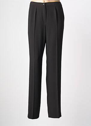 Pantalon droit tissage popeline taille normale noir ATIAN femme
