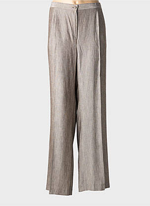 Pantalon droit tissage crêpe taille normale gris ATIAN femme