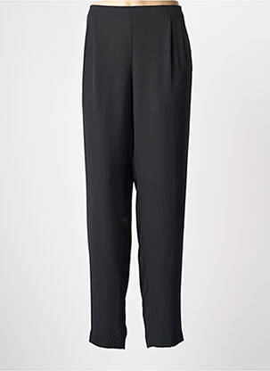 Pantalon droit tissage popeline taille normale noir PL COUTURE femme