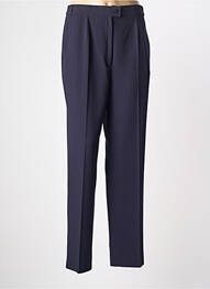 Pantalon droit tissage popeline taille normale bleu PL COUTURE femme