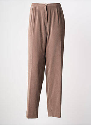 Pantalon droit stretch taille normale marron FRANCE RIVOIRE femme