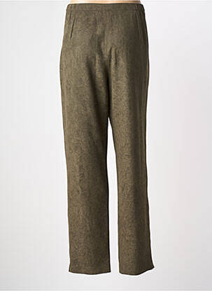 Pantalon droit fermeture zippée sous rabat boutonné taille normale vert FRANCE RIVOIRE femme
