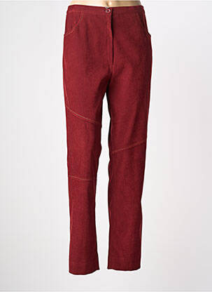 Pantalon droit stretch taille normale rouge FRANCE RIVOIRE femme