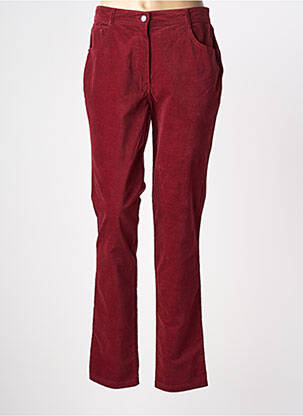 Pantalon droit stretch taille normale rouge GRIFFON femme