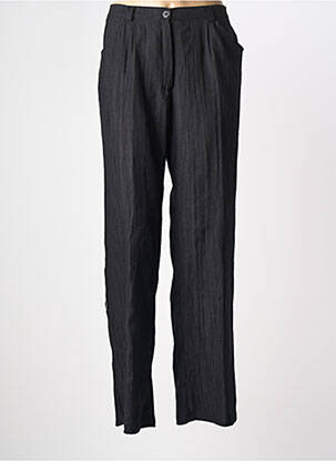 Pantalon droit fermeture zippée sous rabat boutonné taille normale noir GRIFFON femme