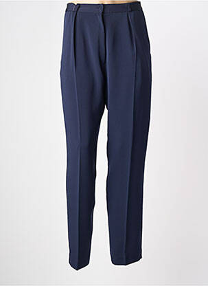 Pantalon slim tissage popeline taille normale bleu GRÈGE femme