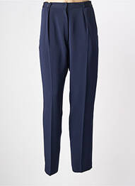 Pantalon slim tissage popeline taille normale bleu GRÈGE femme