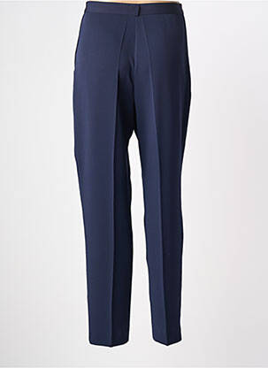 Pantalon slim tissage popeline taille normale bleu GRÈGE femme
