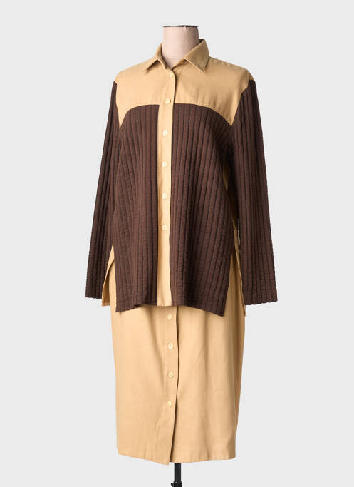 Ensemble jupe fermeture boutonnée sur le devant beige CHARLES GUITARD femme