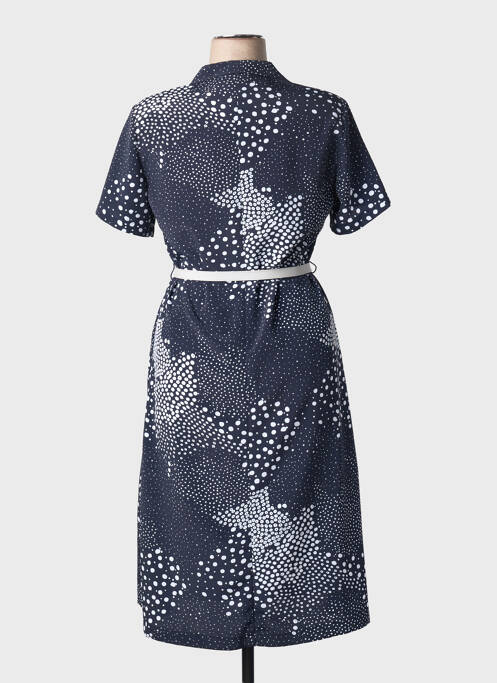 Robe mi-longue imprimé fantaisie manches courtes bleu GRIFFON femme