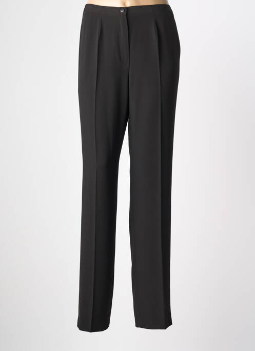 Pantalon droit tissage popeline taille normale noir ATIAN femme