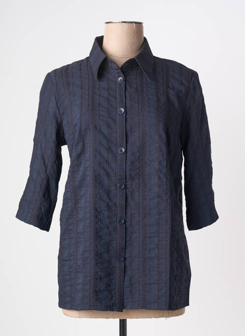 Chemisier coupe cintrée manches 3/4 bleu GRIFFON femme