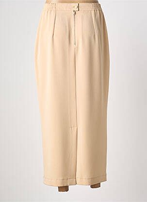 Jupe mi-longue coupe droite beige PL COUTURE femme