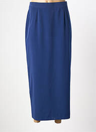 Jupe longue fermeture zippée au dos bleu PL COUTURE femme
