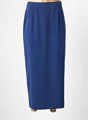 Jupe longue fermeture zippée au dos bleu PL COUTURE femme