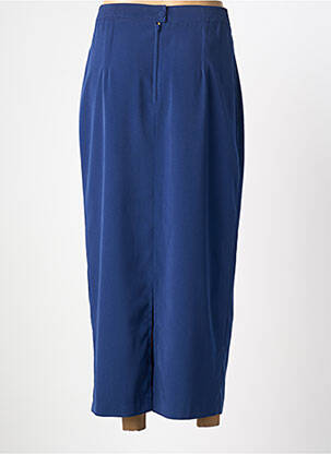 Jupe longue fermeture zippée au dos bleu PL COUTURE femme