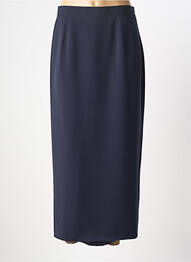 Jupe mi-longue coupe droite bleu PL COUTURE femme