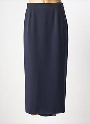 Jupe mi-longue coupe droite bleu PL COUTURE femme